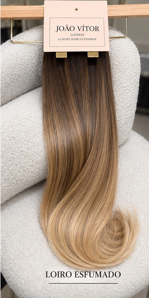 Amostra de cabelo:  Loiro esfumado
